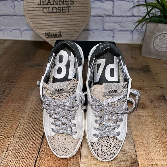 P448 Thea Platform Leopard Sneakers 39 - Picture 2 of 15